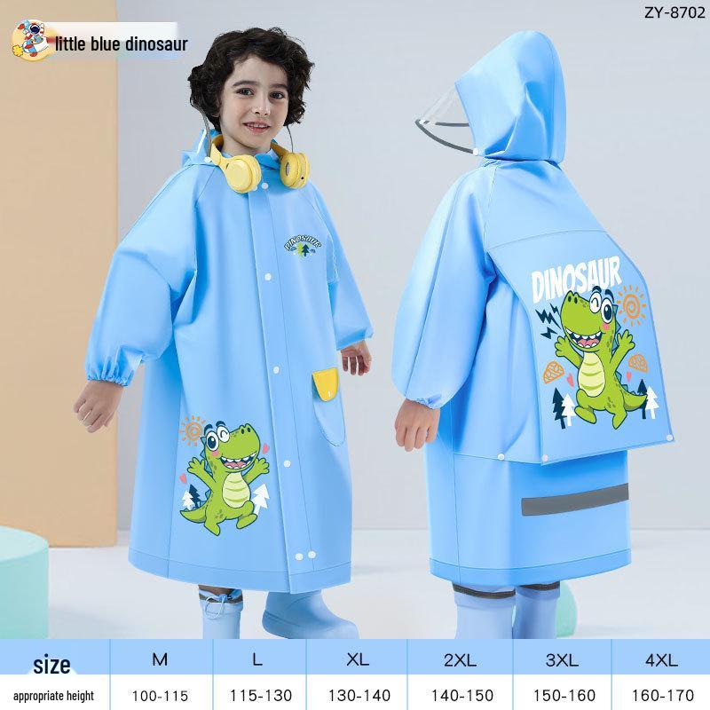 Kinder Verdickter EVA Regenmantel Poncho Overall - Sturmfest Ganzkörper Schultaschen-Kompatibel Schülerausrüstung