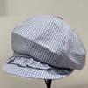 Korean Style Fine Plaid Beret Solid Color Spring Painter Cap Versatile Ruffle Octagonal Hat  Work