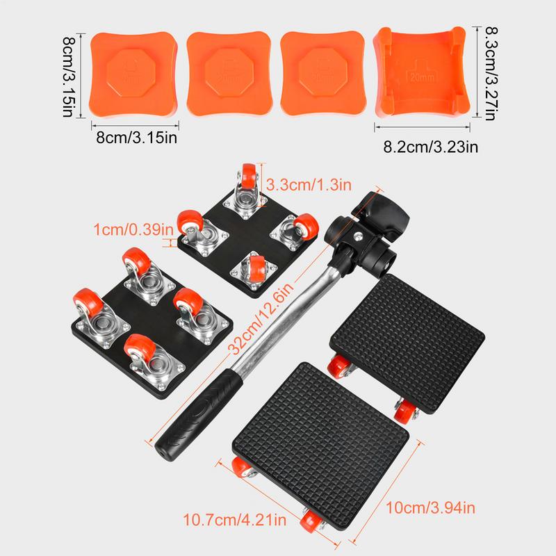 Furniture Moving Wheels Heavy Duty 360 Rotatable Furniture Sliders With 4 Wheels Portable Material Handling Products For