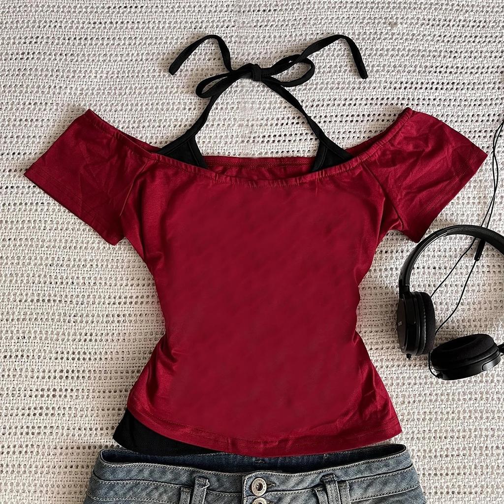 Women's 90s Vintage Punk T-Shirt Streetwear Sexy Short Sleeve Gothic Slim Crop Top Hotgirl Casual Femme Tee Harajuku Y2k