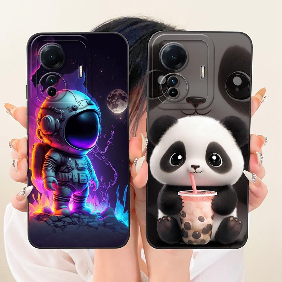 Cute Cartoon Black Cat Dragon Soft Silicone Case For Vivo T1 Pro IQOO Z6 Pro 5G Vivo S15e 5G Phone Shell Shockproof Cover Bumper