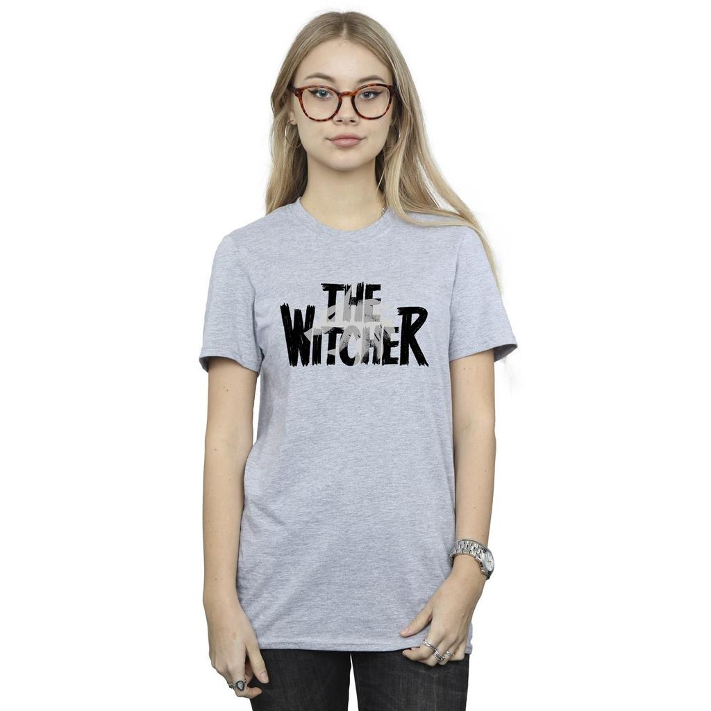 Netflix Womens/Ladies The Witcher Wolfhead Witcher Cotton Boyfriend T-Shirt