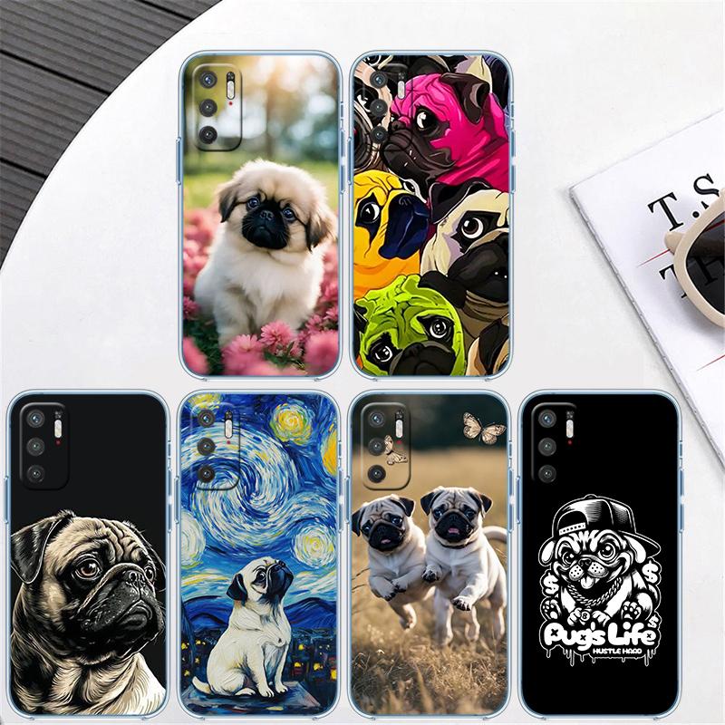 Cute Pug Dog Transparent Phone Case for LG K22 K30 K40 K40S K41 K42 K50 K50S K51 K51S K52 K61 K62 K71 K92 Q60 Q61 V40 V50 V60