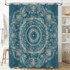 Ornate Mandala Blue Shower Curtain Decor Bathroom Accessories for Home Decoration