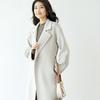 Jielan 2024 Autumn/Winter Women's Double-Sided 100% Wool Mid-Length Loose Coat