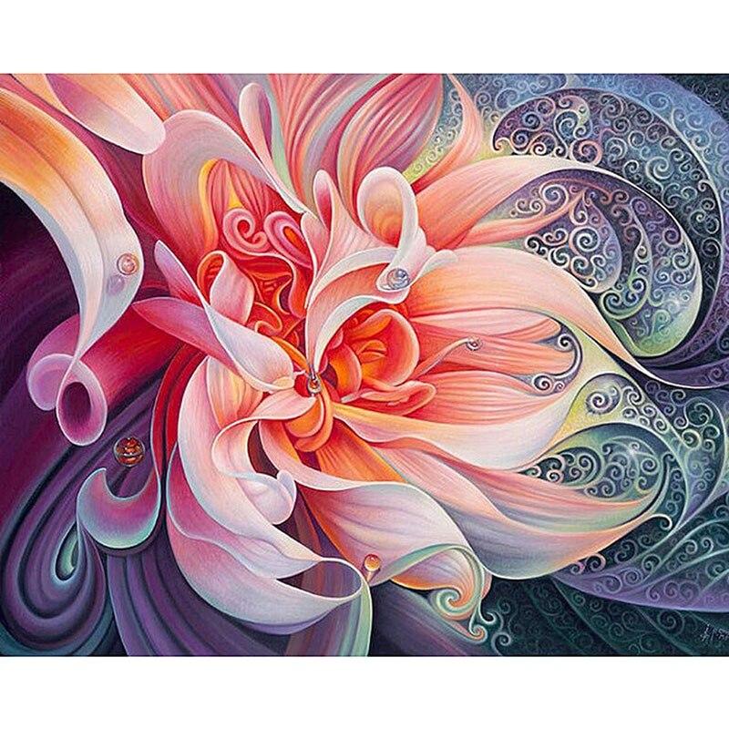 Flower 5D DIY Diamond Painting Full Round Drill Diamond Embroidery Cross Stitch Mosaic Rhinestone Room Decor Wall Art Gift