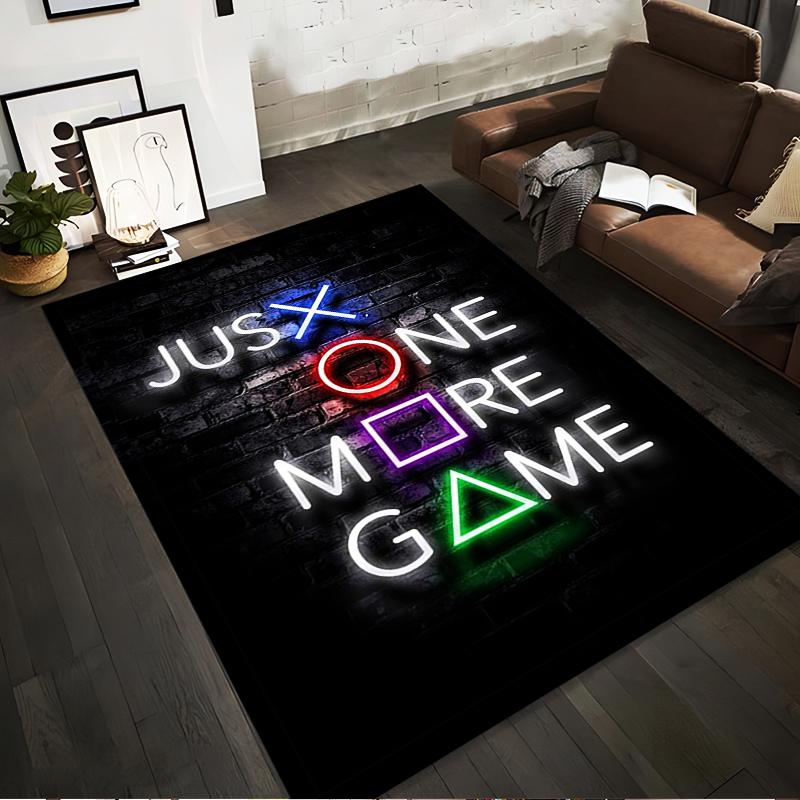 

Gaming Carpet with Neon Letter and Symbol Design Black Background Suitable for use as an anti-slip for living room bedroom sofas 40x60cm( 15x23in )