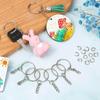 A52E 20Pcs Keychain Rings with Jump Rings and Screw Eye Pin Bulk for Resin DIY Craft