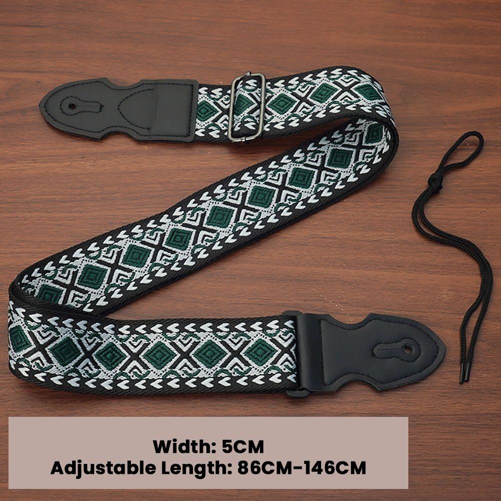 Ethnic Style Guitar Crossbody Strap Embroidery Ukulele Straps Belt Durable Guitar Strap Bass