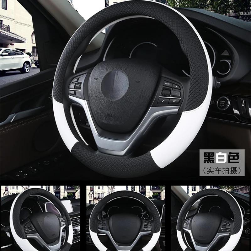 Leder-Lenkradbezug fürs Auto, 37–38 cm, Auto-Styling, Innenausstattung, Sport-Lenkradbezüge, rutschfest, universell