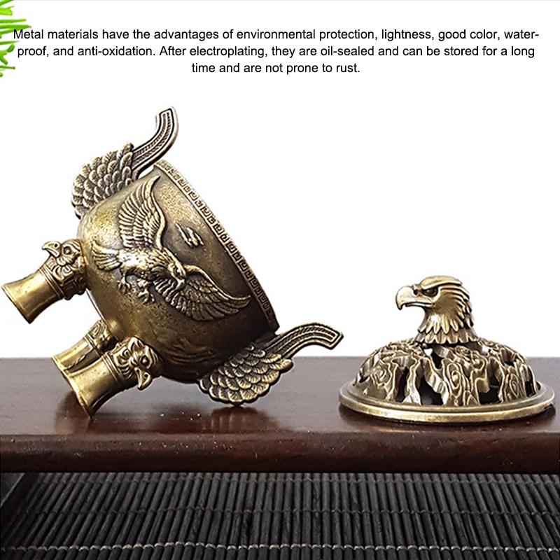 New Alloy Incense Burner Hollow Out Four Legged Stick Holder Mini Sandalwood Censer Home Decoration