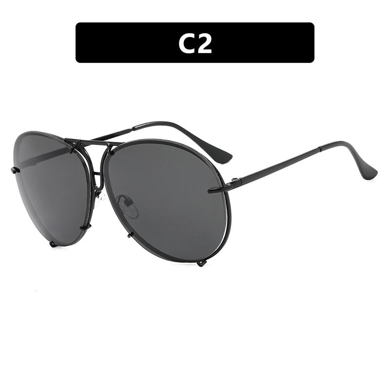 Twisted Snake Leg Gradient Sunglasses for Men Women Luxury Rimless Rectangular Sun Glasses Outdoor UV400 Summer Travel Eyewear