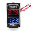 Durable-Car Digital Voltmeter Temperature Gauge 2 In 1 Voltage Temp LED Display Meter For Mitsubishi