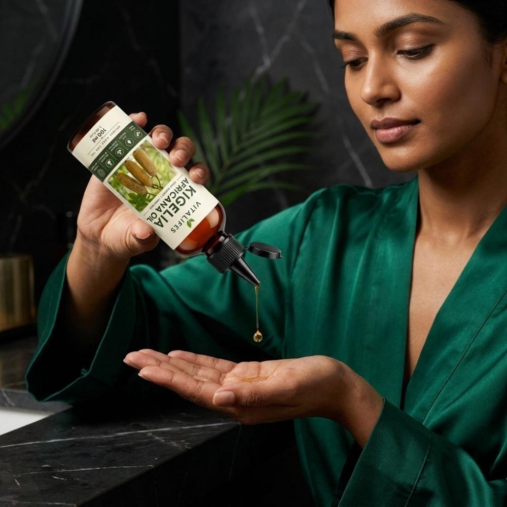 Kigelia Africana Öl 3er-Pack à 100 ml – Kräuter-Körpermassageöl für hydrierte, glatte & gesund aussehende Haut