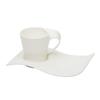 Qianxing Simple White Ceramic Coffee Cup and Saucer Set