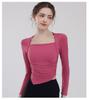 New Quick-dry Long-sleeved Top With High Elasticity, Nude-like Feel, Back Hollow-out, Slim-fitting, Sports Fitness Wear For Women