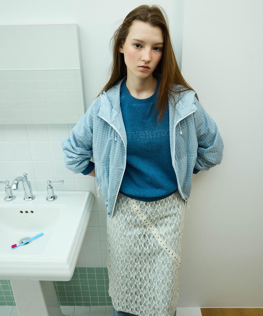COVERNAT WOMAN Denim Cooper Logo Sweatshirt
