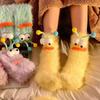 Warm Winter Cartoon Funny Fuzzy Socks Non Slip Cozy Floor Sleep Socks for Women Couple Kids Indoor Home Accessory ChristmasGift
