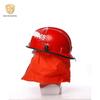 Red Safety Helmet with Cape for Forest Firefighting and Ranger Patrol