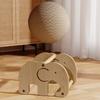 Cat Scratcher Toy Natural Sisal Scratching Ball with Wooden Base Interactive Play
