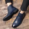 Lederstiefel Herbst und Winter neu Herren Mittelhoch Schnürstiefel Herrenstiefel Mode Britischer Stil Business Kurzstiefel