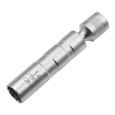 Magnetic Thin Walled for Spark Plug Socket Universal Joint 12 Point 3/8-Inch Drive Swivel Socket Removal Tool 14mm for C