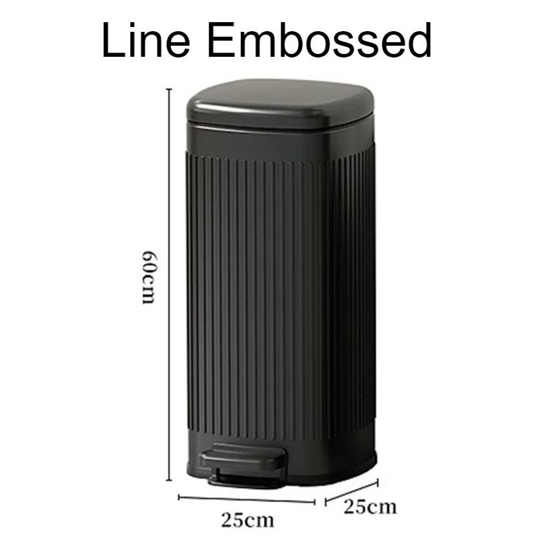 Pedal Trash Cans Stainless Steel Trash Bin Large Capacity Kitchen Litter Bins Luxury Rectangular Bathroom Dustbins with Lid