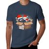 Santa Funny Unisex Unisex Kid Christmas Art Box Raccoon Opossum Skunk Gift Vintage Tshirt Casual All Match Short Sleeve Tshirt