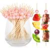 200PCS Cocktail Picks, Pink Pearl Decorative Toothpicks for Appetizers Drinks Fruit Food, 4.7 Inch Long Fancy Bamboo Skewers Wooden Charcuterie