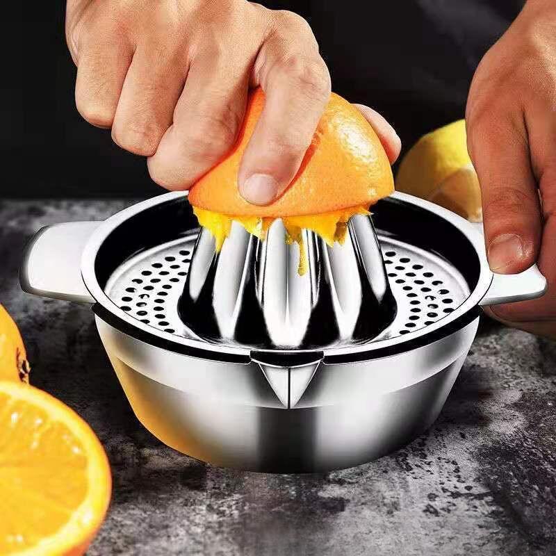 Manual Lemon Orange Fruit Juicer Stainless Steel Kitchen Accessories Durable Citrus Raw Juice Maker Portable Creative Squeezer