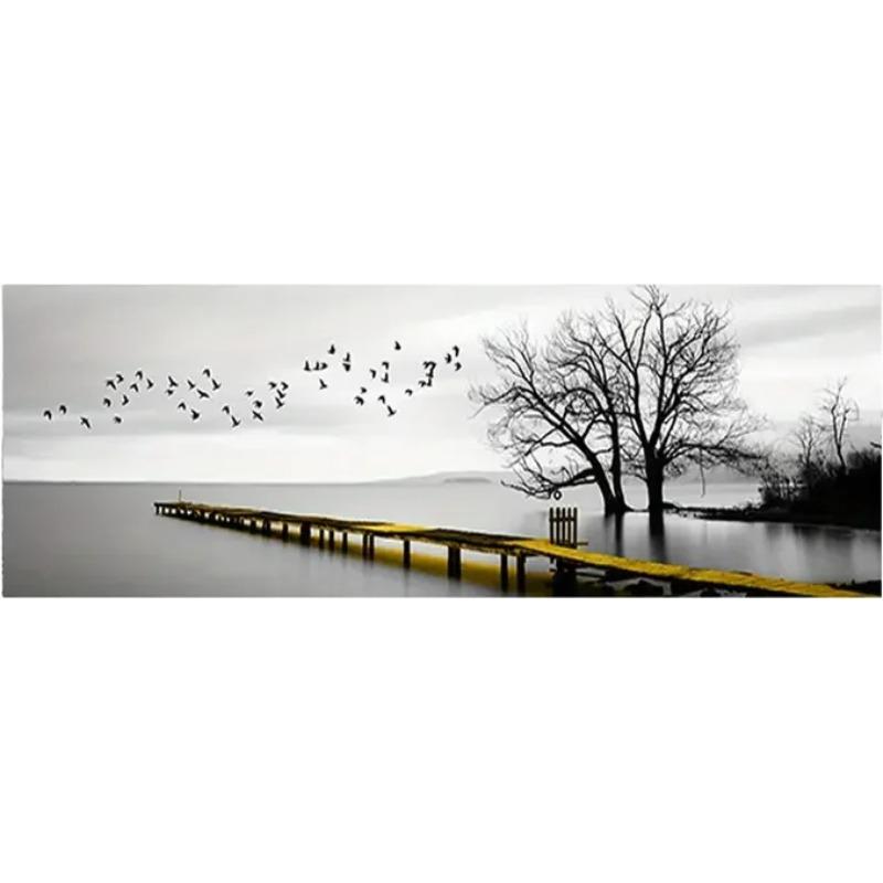 

1pc Industrial Style Bridge Scenery HD Canvas Painting Art Posters for Home and Office Decor Wall Pictures Frameless 30x90cm No Frame