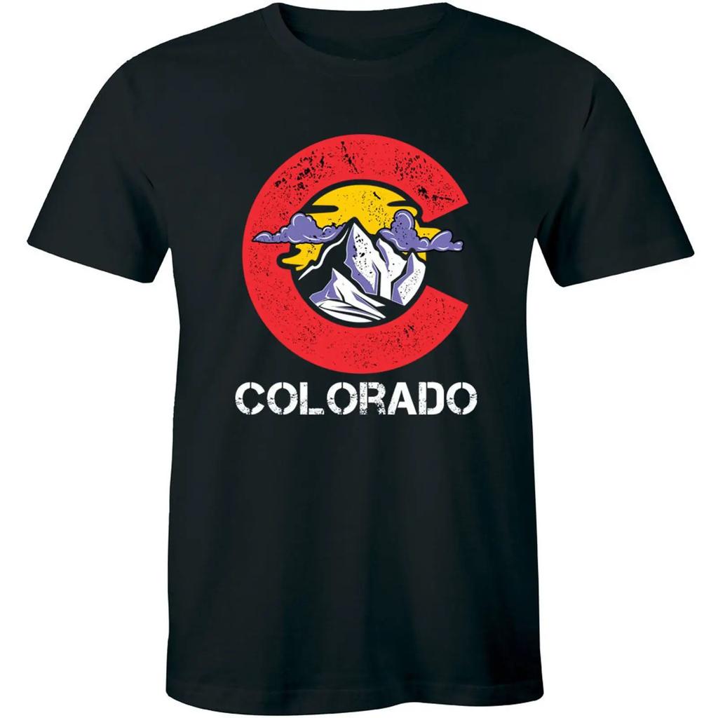 Unisexs Colorado Mountain T Shirt Vintage State Denver Retro Hometown Pride Usa Vintage Versatile Homme Fashion Streetwear