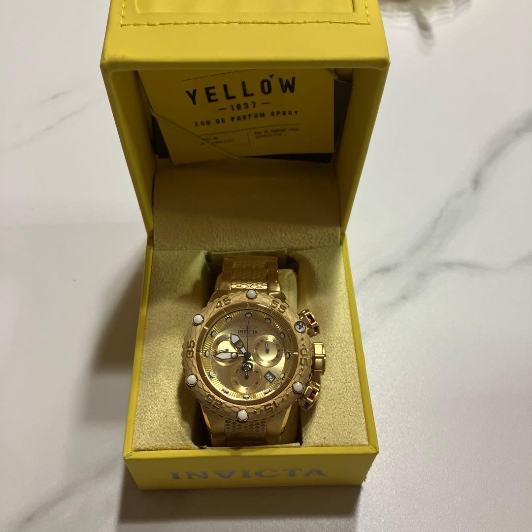 Used INVICTA watch gold color main body Fudo