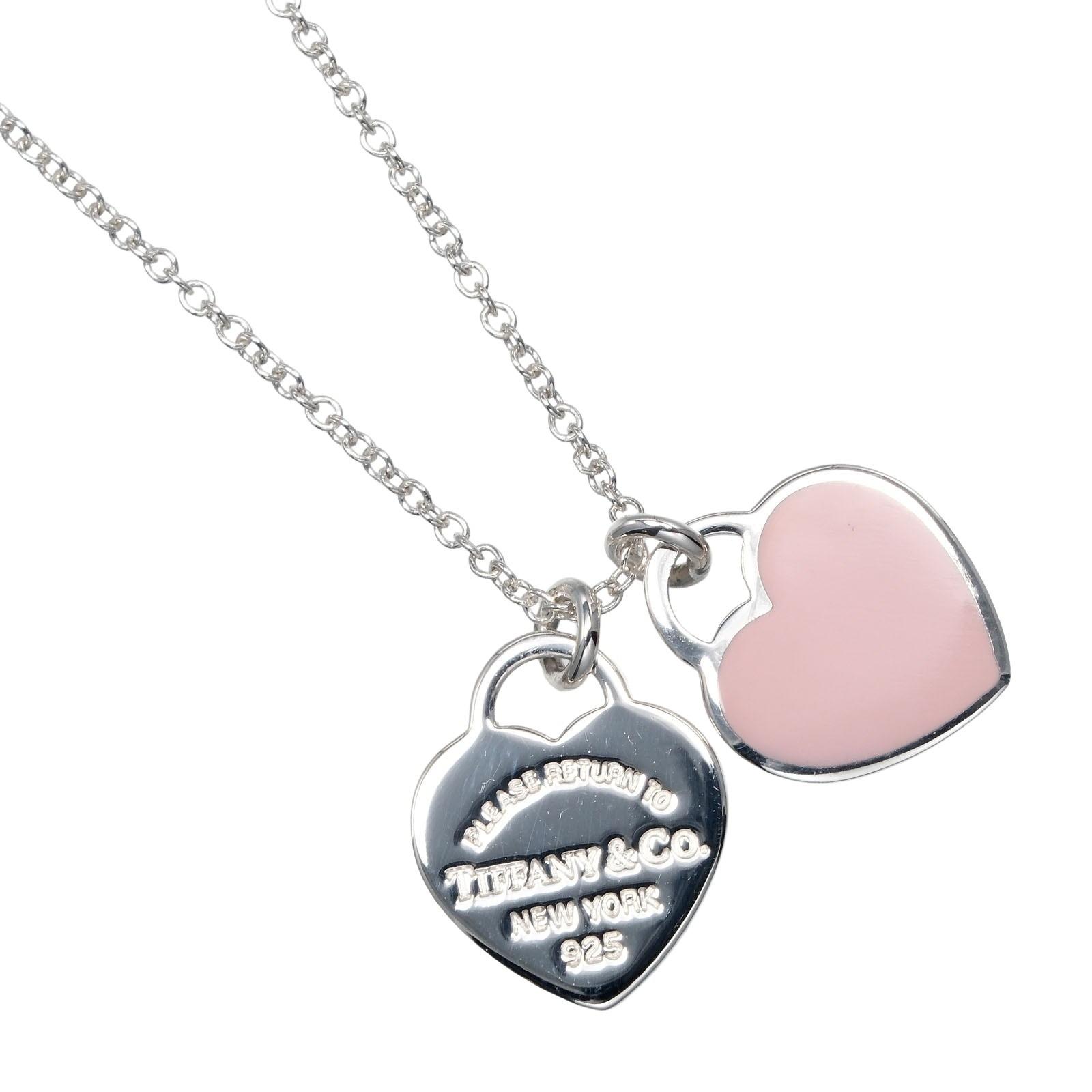 

TIFFANY&Co. Return to TIFFANY&Co. Double Mini Heart Tag Necklace Silver925 2.69g Women Used