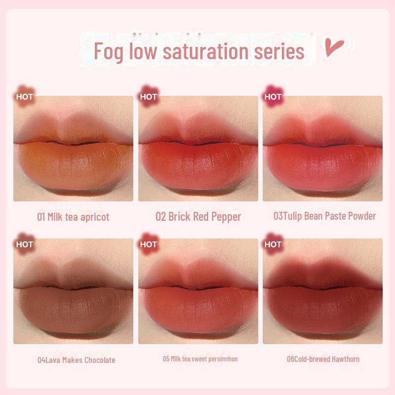 MINSHZEE Ming Xizhi Matte Air Cushion Lip Glaze Cream for Bare Face Whitening - Autumn/Winter Edition