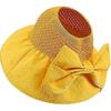Pălării cu parasolar pentru femei, cu boruri largi, din paie, cu coadă de cal, pălărie de plajă de vară UV UPF, pliabilă, pliabilă de călătorie