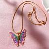 Boho Gold Cute Butterfly Pendant Necklace Female Retro Simple Imitation Pearl Clavicle Necklaces Girl Couple Jewelry Gift