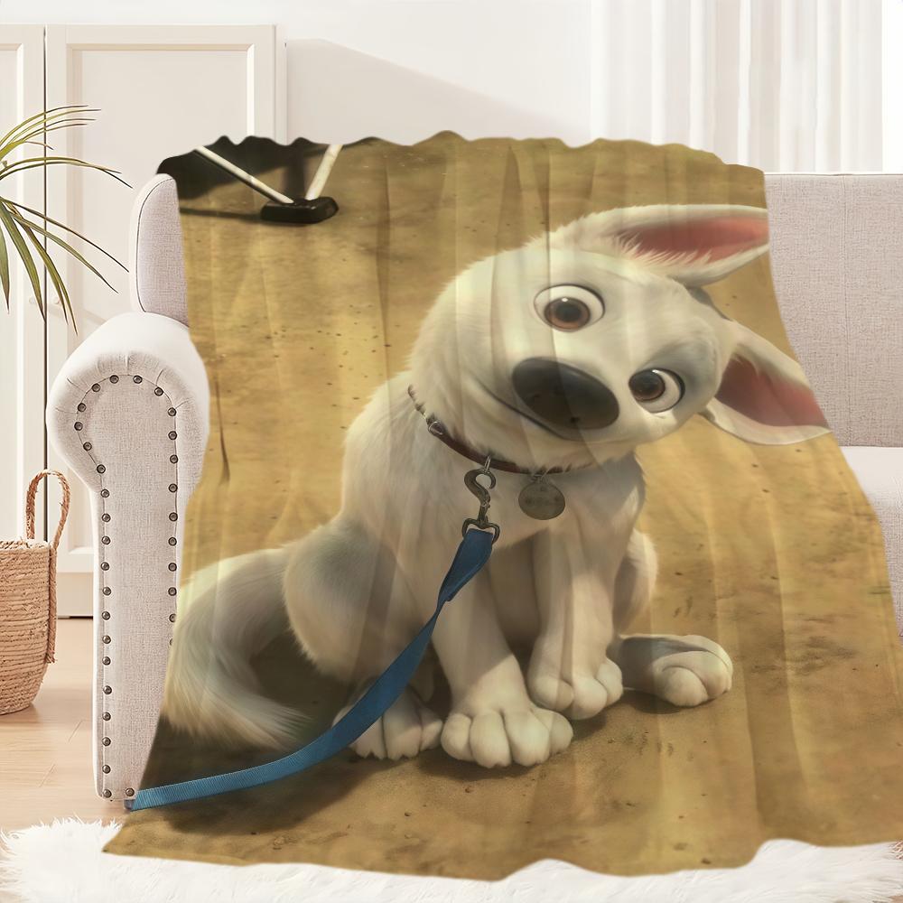 Cartoon B-Bolt Movie DSN Blanket Blanket for Couch Sofa Travel Home Picni Flannel Blanket Birthday Gift Warm Comfortable