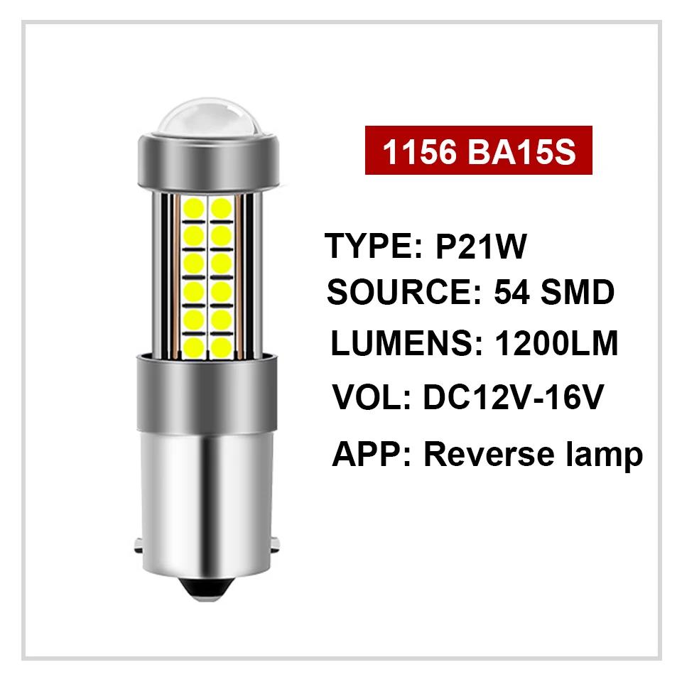 1Pcs Advanced P21W Led Car Light Bulb Ba15s 1156 Auto Signal Brake Reverse Lamp 54Smd 3030 12V White Drop Shipping Supported