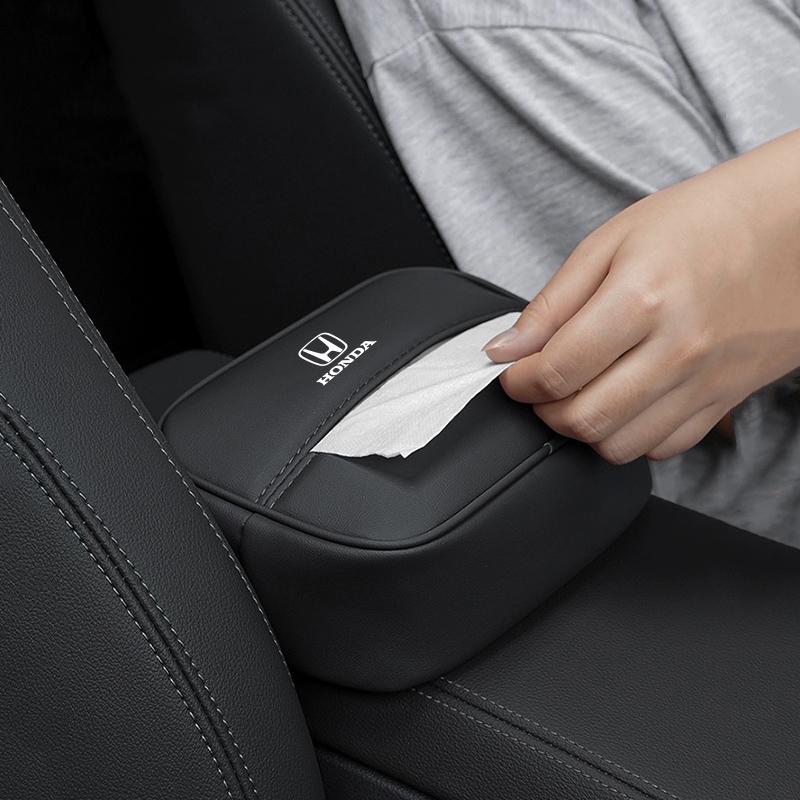 Car SeatBack Tissue Storage Box Sun Visor Paper Towel Organizer Bag For Honda Civic Fit Jazz Accord Pilot CRV Odyssey Passport C CB0