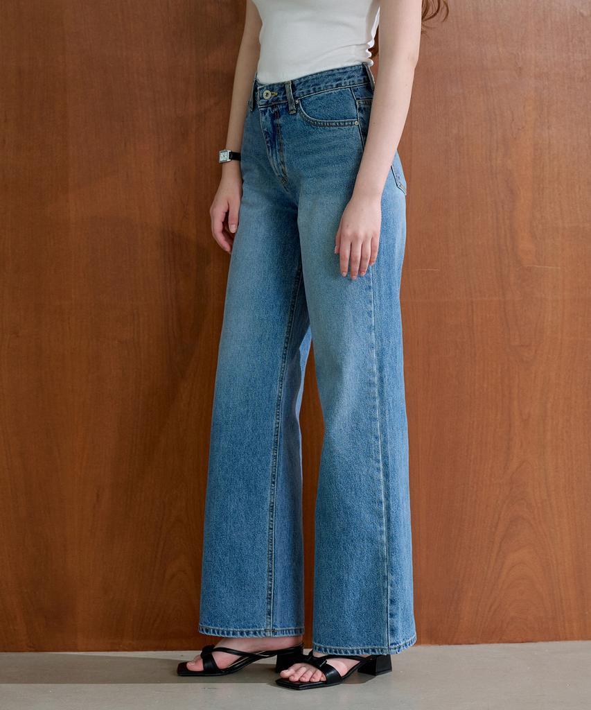 PLUNASTUDIO Ash Wide Denim Pants (Blue)