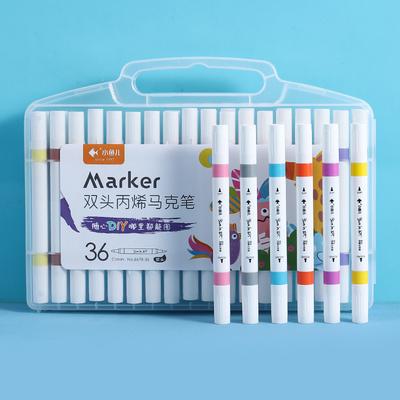 12/24/36/48colors Dual Tip Acrylic Markers,Dual Sided Paint Pens Waterbased for Rock Painting,Wood,Canvas,Glass,Ceramic Surfaces