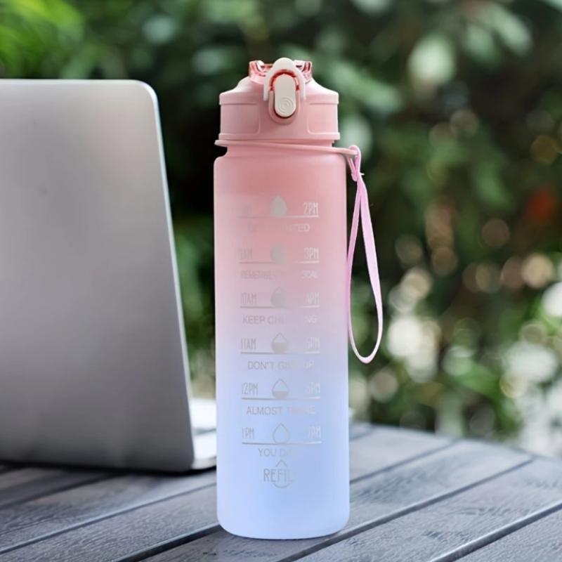 

1pc 750ml BPA free PC Motorcycle Water Bottle Comes with straw time tracking feature, and carrying strap Perfect for gym, yoga