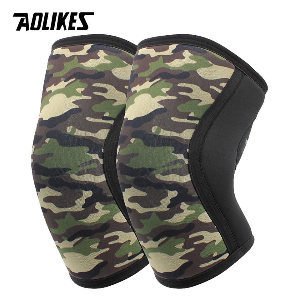 

Aolikes 1 Pair Squat 7Mm Knee Sleeves Pad Support Gym Sports Compression Neoprene Knee Protector For Crossfit Weightlifting L