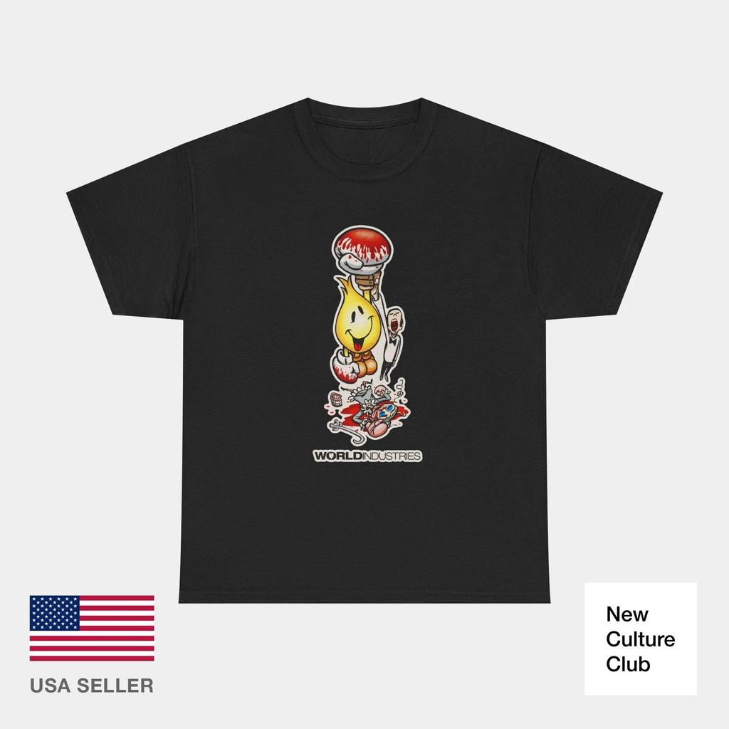 Beatdown 1999 Winning Flame Boy World Industries Stampa Maglietta Skateboard Classica