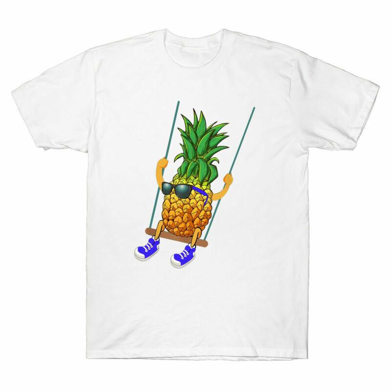 Gifts T-Shirt Novelty Swinging Unisex's Black Pineapple Tee Funny Graphic Swinger