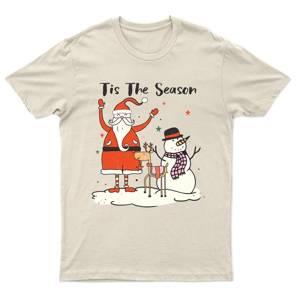 Tis The Season Santa TShirt Unisex Gift Retro Seasonal Funny Xmas Unisexs