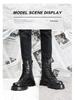 Men's High-Top Leather Martin Boots - British Style, Thick Sole, Velvet Lining, Winter Warmth
