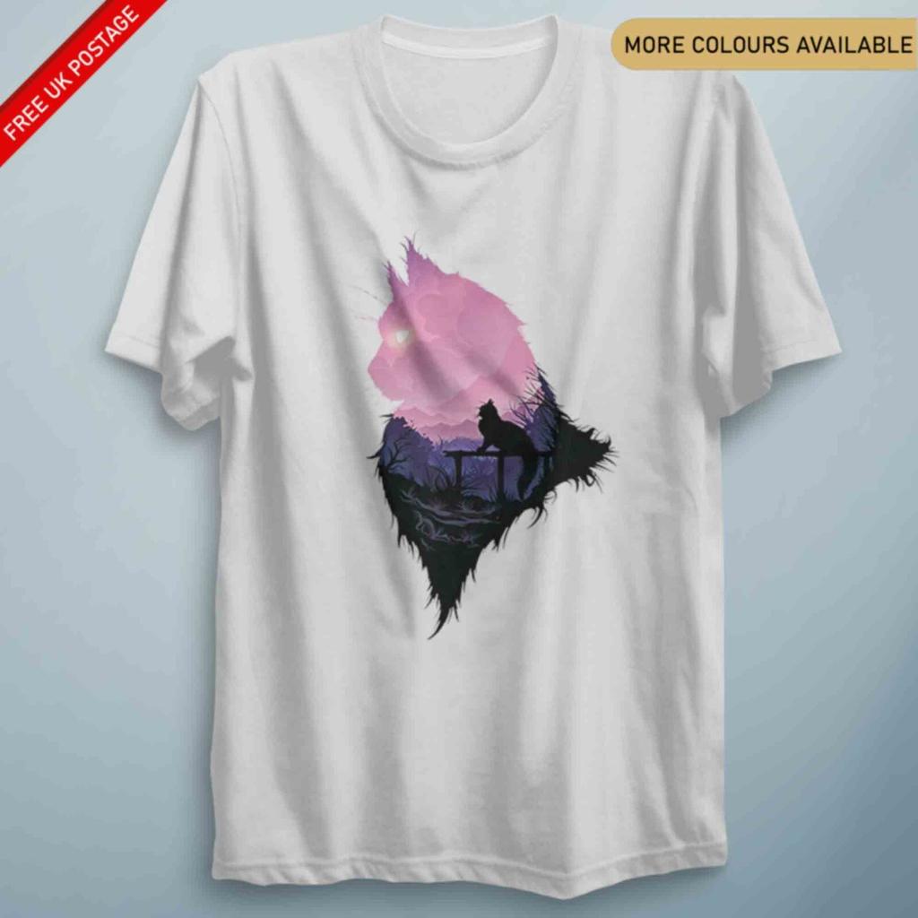 Cute Cat Landscape Animal Abstract T Shirt Birthday Gift Costume Animal Lovers