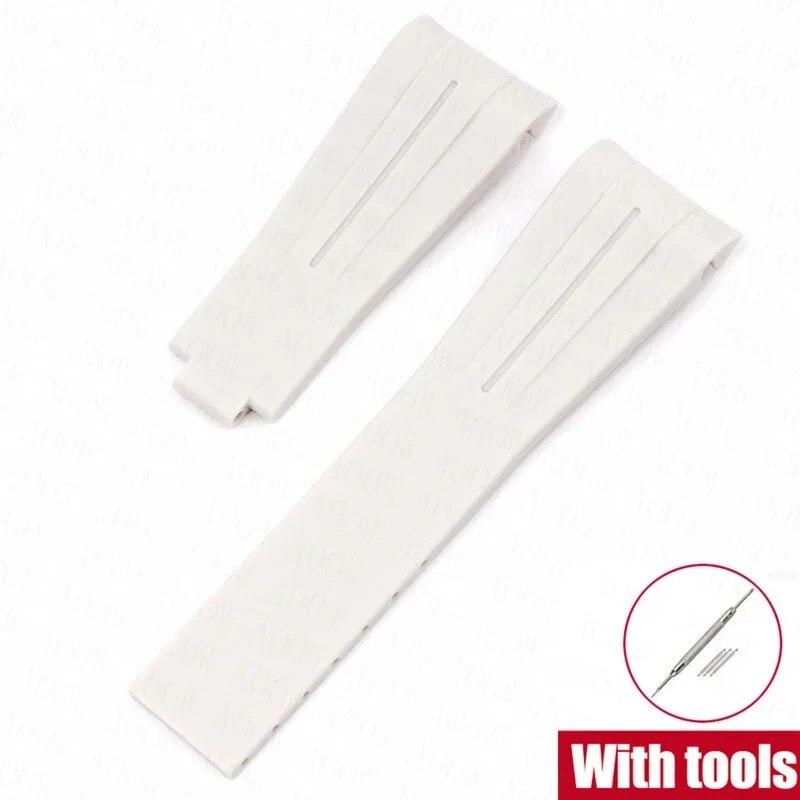 Rubber Watch Band Fit for Omega X Swatch Moonswatch 20mm Stainless Steel Folding Buckle Men Women Curved Replace Strap for Rolex